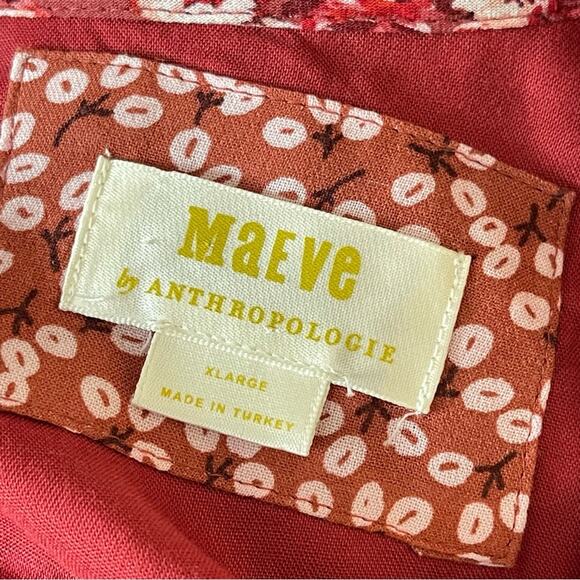 ANTHROPOLOGIE Esther Tiered Tunic RED floral print SIZE XL - Picture 11 of 16